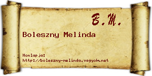 Boleszny Melinda névjegykártya